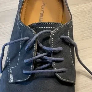 Johnston & Murphy Men’s Luke Plain Toe Navy Tumbled Nubuck Shoe- Size 9.5 Medium http:// main image 4